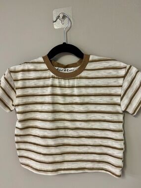 Brown & Cream Striped Short-Sleeve Tee